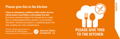 Bitte an die Küche ( Englisch)